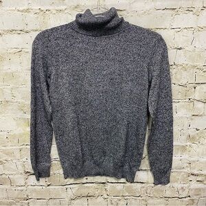 Premise Gray Black Marled Soft Thin Knit Turtleneck
